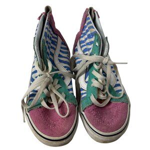 Disney Vans Kids High-Top Sneakers Size 11 With Minnie & Mickey Design Zipper Cl